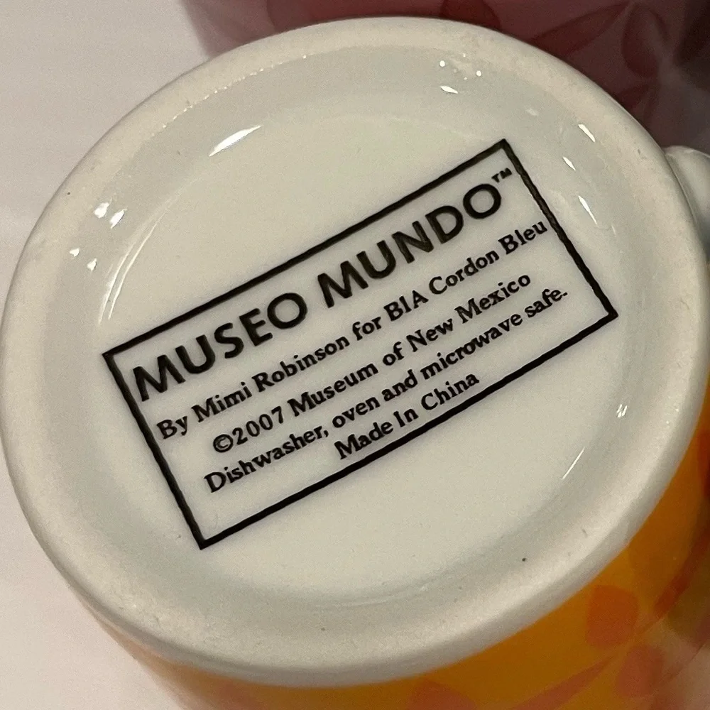 Museo Mundo Espresso Cups Set of 4 2007 Museum of New Mexico Mimi Robinson NIB